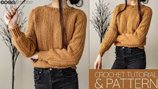 How to Crochet A Classic Sweater | Pattern \u0026 Tutorial DIY