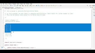 Java Program #01 - Generate Multiplication Table in Java using for loop | #CodeWith_Ritik