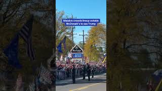 MASSIVE CROWDS line up outside McDonald's to see Trump... 🍟