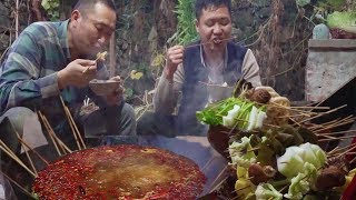 鐵鍋串串吃過嗎？雞湯做高湯，再來2斤牛肉，太香了！ 【鐵鍋視頻】