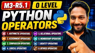 Python Operators Explained in Hindi | Arithmetic, Logical, Assignment & All Types 🚀 #python #olevel