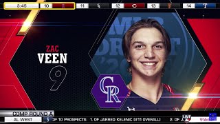 Colorado Rockies select Zac Veen from Spruce Creek HS with the 9th pick of the 2020 MLB Draft