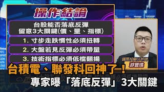 台股看民視／台積電、聯發科回神了！專家曝「落底反彈」3大關鍵－民視新聞