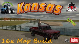 Working the fields on the Kansas 16x map with @cowboycolefs89  and @DoubleDcp  -#farmingsimulator25