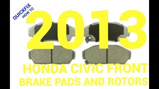 🤔How to replace brake pads an rotors on a 2013 Honda Civic😊