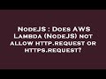 NodeJS : Does AWS Lambda (NodeJS) not allow http.request or https.request?
