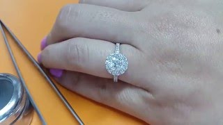 1.50 Carat New Natural Diamond Engagement Halo Ring 14K White Gold