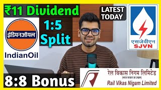 Indian Oil • RVNL • SJVN • Stocks Declared High Dividend, Bonus \u0026 Split With Ex Date's