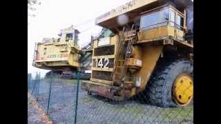 Evolution de la mine a ciel ouvert de Carmaux (81)France H.B.CM année 1990  et 2015