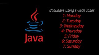 Printing Weekdays from 1 to 7 using Switch Case in Java