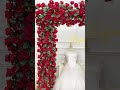 Luxury Red Rose Green Leaves Flower Arrangement Wedding Backdrop Arch Decor  #flower #wedding #diy