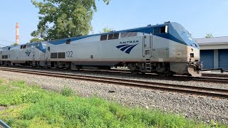 [4K] Amtrak P048 With Deadheaded Diner Car At the Rear - Fairport, NY