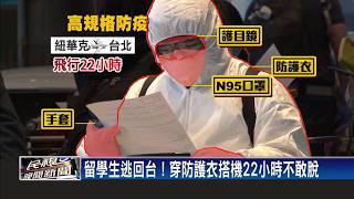 留學生逃回台！穿防護衣搭機22小時不敢脫－民視新聞