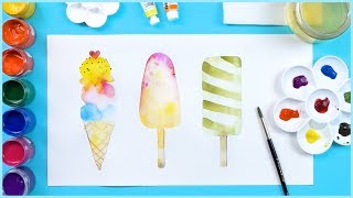 Painting Ice Creams Coloring and Drawing Learn Colors for Beginners