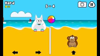 Boxer Pou v's Monkey - Beach Volleyball Game Hard mode!