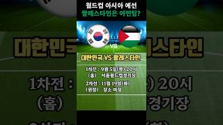 2026 월드컵 아시아 3차예선 대한민국 VS 팔레스타인 중계 및 완전분석, 팔레스타인 어떤팀인가?