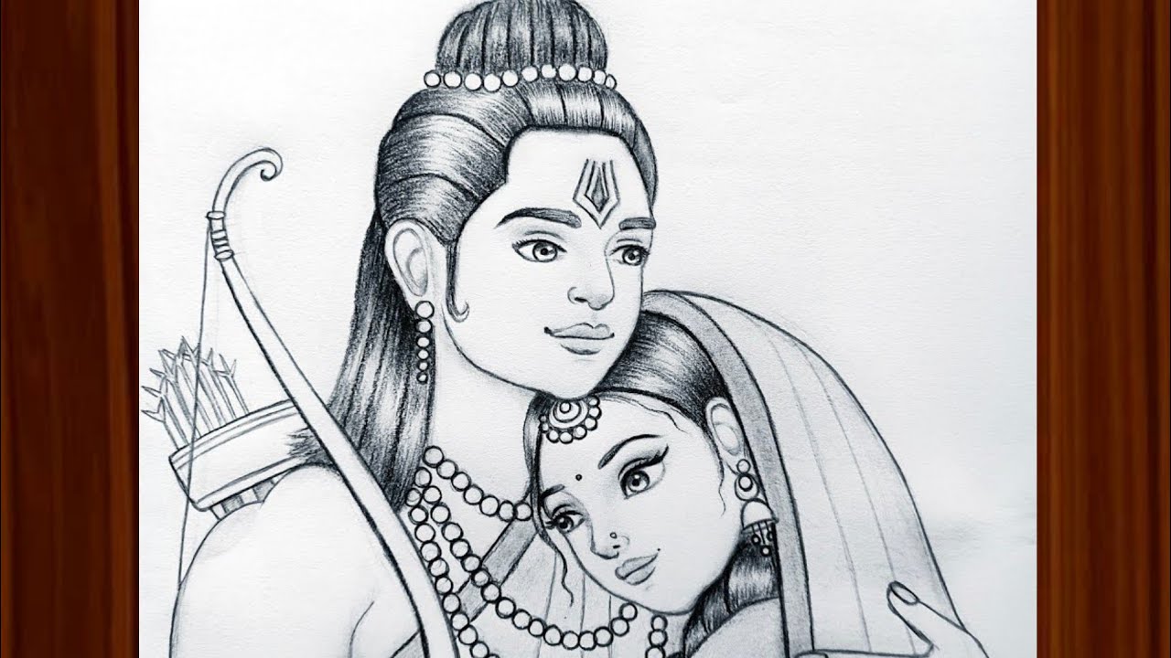 Shree Ram Sita Drawing Easy|Ram Mandir Drawing|How To Draw Ram Mandir ...