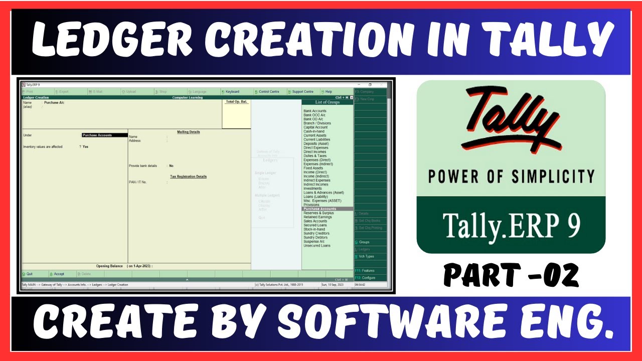 Ledger Creation In Tally | How To Create Ledger In Tally | Part 02 ...