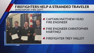 Shreveport firefighters help a stranded traveler