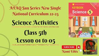 AFAQ Science Activities Class 5 Unit 1 to 5 Sun Series New Single National Curriculum