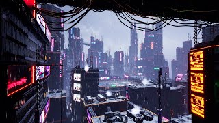 Cyberpunk Cityscape: Unreal Engine 5 Level Design Time-Lapse