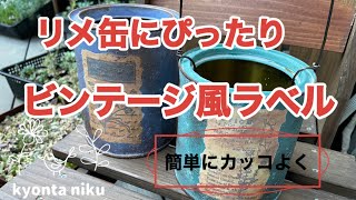 【多肉植物】ビンテージ風ラベルで簡単カッコいいリメ缶