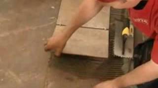 Floor Tile Laying - Part 3 - Back Buttering Mortar On ...