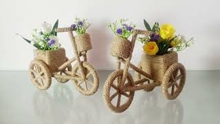 jute thread cycle craft idea | home decoration
