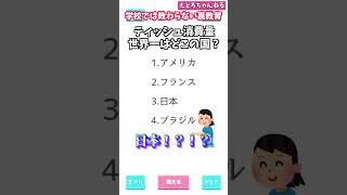 「ティッシュ消費量世界一」はどこの国？？一体ナニに使っているんだ！？！？【世界一まなべる保健体育クイズ】 #shorts #雑学