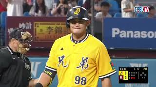 09/28 中信 VS 樂天 五局上，黃子鵬單局連飆兩張老K，中信打線遭到壓制