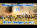 Unrest in Downtown Los Angeles after L.A. Dodgers win the World Series 2024