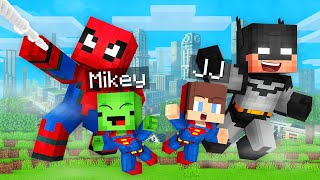 Baby Mikey & Baby JJ Were Adopted By SUPERHEROES in Minecraft! (Maizen)