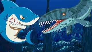 We're Going on a Mosasaur Hunt vs We're Going on a Shark Hunt- Preschool Songs \u0026 Nursery Rhymes