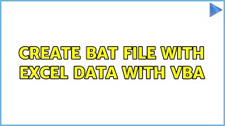 Create Bat File With Excel Data with VBA