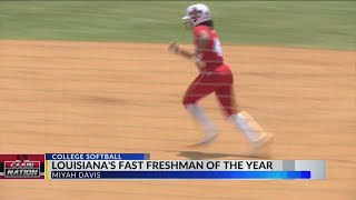 Fast Freshman Miyah davis, Sun Belt freshman of the year