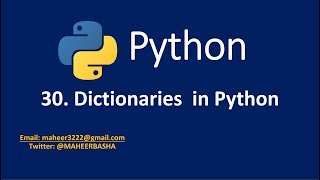 30. Dictionaries in Python