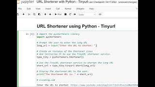 Day 164 : URL Shortener using Python - Tinyurl
