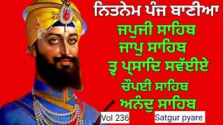 No add | Nitnem Panj bania | ਨਿਤਨੇਮ ਪੰਜ ਬਾਣੀਆ | nitnem | ਨਿਤਨੇਮ | fast nitnem | japji | Vol 236