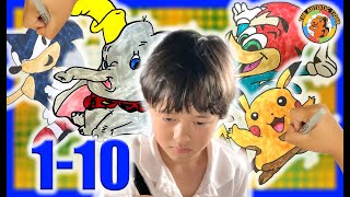 Drawings 1-10 | 8yo Autistic Savant Draws The Most Iconic Cartoon Characters Ever