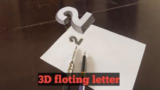 3D Art Floting Letter Number 2/#creative3dart3dart