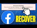 How To Recover Disabled Facebook Account 2024