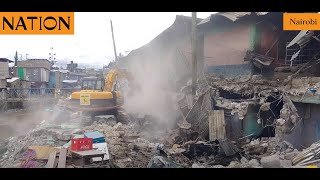 Govt demolishes more than 300 structures on riparian land in Mukuru-Kayaba slum, Nairobi