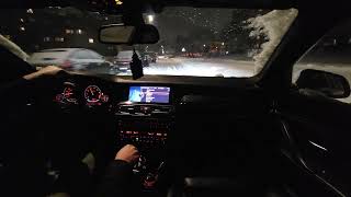 F10 BMW 528i N52 Night POV Winter Snow