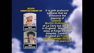 Odette Martha Shillingford ~ Short Obituary