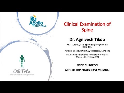 ORTHo - Dr. Agnivesh Tikoo - History And Examination Of Spine. - YouTube