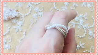 【ビーズでオシャレな3連リング】DIY/beaded ring