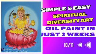 STEP-BY-STEP Oil painting tutorial Santhana Lakshmi basics to advanced level Class 10 of 11