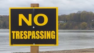 No trespassing signs at Port Dover limits beach access