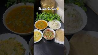 Day 75-Dinner for two✌️ Aloo Matar,Sprouts Chat, Raita #foodvlog #food #shorts #dinnerideas #dinner