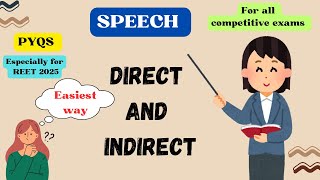 Direct and Indirect Speech | Easy Way | No Rote Learning ❌ #english #education #study #reet